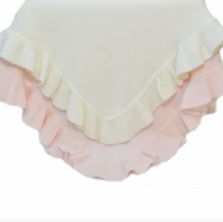 CASHMERE - LIKE ACRYLIC JERSEY KNIT RUFFLE BLANKET