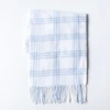 WINDOW PANE CHECK FLANNEL WITH FRINGE
