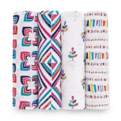 Aden + Anais ADEN & ANAIS FLIP-SIDE 4 PACK CLASSIC SWADDLES