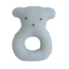 LINEN BEAR RING RATTLE GREY -Baby Haven Shop alimrose linen bear ring rattle grey