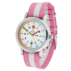 TIME TEACHER WATCH - PINK STRIPE