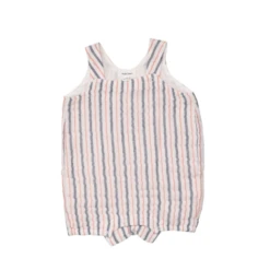 NAUTICAL TICKING STRIPE OVERALL SHORTIE