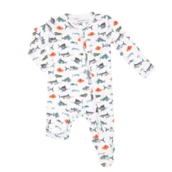 TROPICAL OCEAN FISH 2 WAY ZIPPER FOOTIE