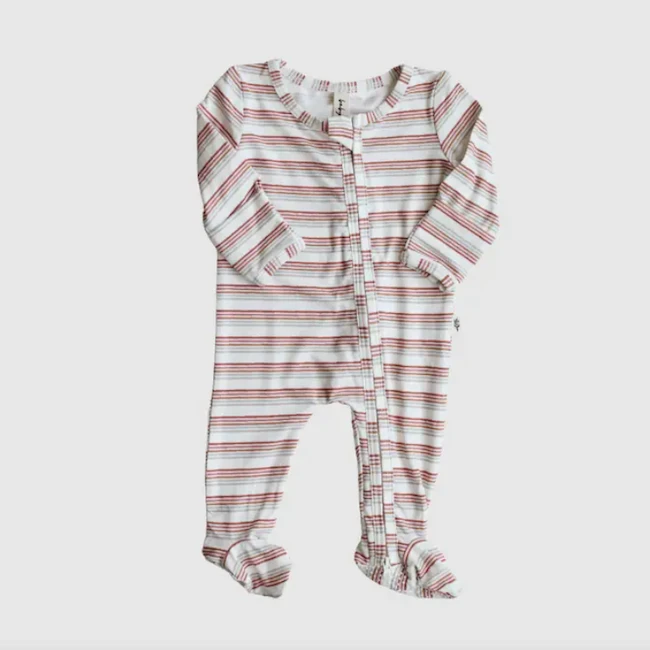 FOOTIE ROMPER IN RAINBOW STRIPE 3 FOOTIE ROMPER IN RAINBOW STRIPE