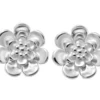 STERLING SILVER FLOWER STUD EARRINGS
