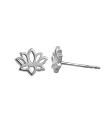 STERLING SILVER LOTUS STUD EARRING