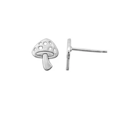 STERLING SILVER MUSHROOM STUD EARRINGS