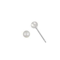 STERLING SILVER WHITE PEARL STUD EARRINGS