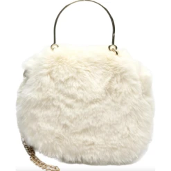 LOVIE FAUX FUR BAG IN IVORY