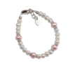 ADDIE SILVER BRACELET WITH PINK & WHITE FRESHWATER PEARLS 2 ADDIE SILVER BRACELET WITH PINK & WHITE FRESHWATER PEARLS -Baby Haven Shop cherished moments llc addie silver bracelet with p