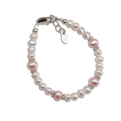 ADDIE SILVER BRACELET WITH PINK & WHITE FRESHWATER PEARLS