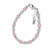 PAYTON SILVER BRACELET WITH PINK SWAROVSKI PEARLS/CRYSTALS
