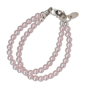 STERLING SILVER BRACELET WITH DOUBLE STRAND PINK PEARLS 4 STERLING SILVER BRACELET WITH DOUBLE STRAND PINK PEARLS - Image 2