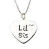 STERLING SILVER LIL SIS HEART NECKLACE