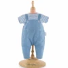 Corolle STRIPED T-SHIRT AND OVERALLS FOR 14" BABY DOLL 1 Corolle STRIPED T-SHIRT AND OVERALLS FOR 14" BABY DOLL -Baby Haven Shop corolle striped t shirt and overalls for 14 baby d
