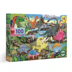 Eeboo LAND OF DINOSAURS 100 PIECE PUZZLE
