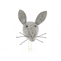 BIG SINGLE GREY HARE COAT HOOK