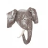 FOIL GREY SILVER ELEPHANT HEAD WALL MOUNT