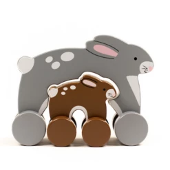 BIG AND LITTLE BUNNY PUSH TOY
