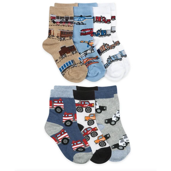 TRANSPORTATION CREW SOCKS 6 PAIR PACK 3 TRANSPORTATION CREW SOCKS 6 PAIR PACK