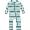 PRINT COVERALL WITH ZIPPER IN CRUISIN' STRIPE 1 PRINT COVERALL WITH ZIPPER IN CRUISIN' STRIPE -Baby Haven Shop kickee pants print coverall with zipper in cruisin