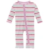 PRINT MUFFIN RUFFLE COVERALL WITH ZIPPER IN SOCK HOP STRIPE -Baby Haven Shop kickee pants print muffin ruffle coverall with zip 2