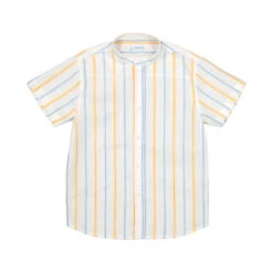 MANDARIN COLLAR SHORT SLEEVE SHIRT