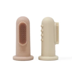 Mushie FINGER TOOTHBRUSH - SHIFTING SAND/BLUSH