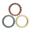 Mushie FLOWER TEETHING BRACELET SET OF 3 2 Mushie FLOWER TEETHING BRACELET SET OF 3 -Baby Haven Shop mushie flower teething bracelet set of 3