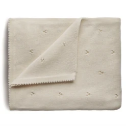 Mushie KNITTED POINTELLE BABY BLANKET