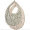 Mushie MUSLIN BIB 2-PACK IN GREEN PAISLEY/FOG -Baby Haven Shop mushie muslin bib 2 pack in green paisley fog