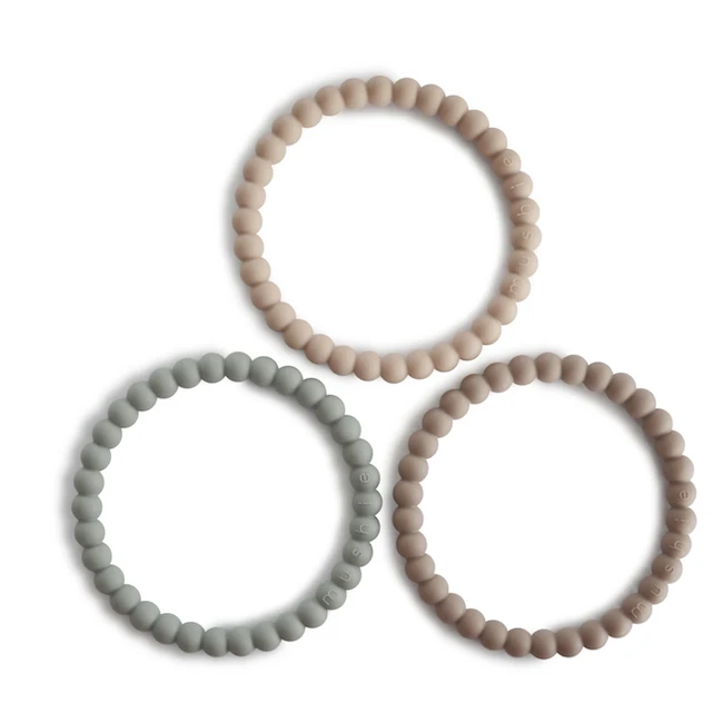 Mushie PEARL TEETHING BRACELET SET OF 3 5 Mushie PEARL TEETHING BRACELET SET OF 3 - Image 3
