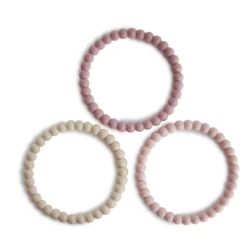 Mushie PEARL TEETHING BRACELET SET OF 3