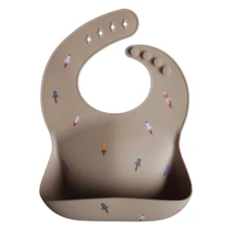 Mushie SILICONE BABY BIB-ROCKET SHIPS