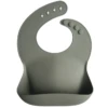 Mushie SILICONE BABY BIB-SILVER SAGE -Baby Haven Shop mushie silicone baby bib silver sage