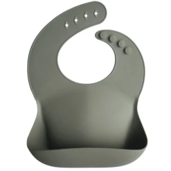 Mushie SILICONE BABY BIB-SILVER SAGE