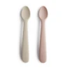 Mushie SILICONE FEEDING SPOONS BLUSH/SHIFTING SAND -Baby Haven Shop mushie silicone feeding spoons blush shifting sand
