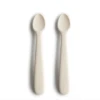 Mushie SILICONE FEEDING SPOONS/IVORY -Baby Haven Shop mushie silicone feeding spoons ivory