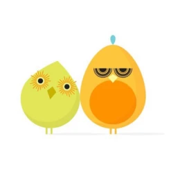 MOD BIRD COUPLE 14X14 -Baby Haven Shop oopsy daisy mod bird couple 14x14 2