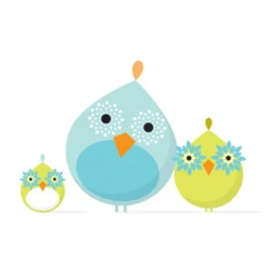 MOD BIRD FAMILY 14X14