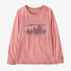 Patagonia GIRLS' LONG SLEEVE REGENERATIVE GRAPHIC T-SHIRT IN 73 SKYLINE
