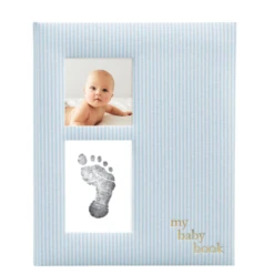 Pearhead BLUE SEERSUCKER BABY BOOK