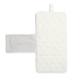 STRIPED ON THE GO PORTABLE CHANGING PAD IN PEBBLE GREY