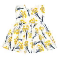 ADALINE DRESS IN YELLOW POM POM