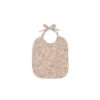 WOVEN TIE BIB | APRICOT FLORAL -Baby Haven Shop quincy mae woven tie bib apricot floral