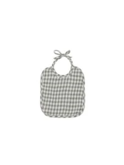 WOVEN TIE BIB | SEA GREEN GINGHAM