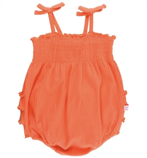 SUNSET RIBBED SMOCKED BUBBLE ROMPER 4 SUNSET RIBBED SMOCKED BUBBLE ROMPER - Image 2