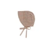 BRIMMED BONNET IN CAMEL GINGHAM 6-12M -Baby Haven Shop rylee cru brimmed bonnet in camel gingham 6 12m