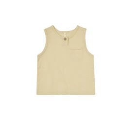 JERSEY BUTTON TANK IN LEMON
