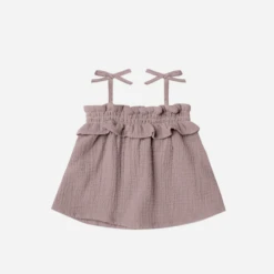 RUFFLE TUBE TOP IN PURPLE